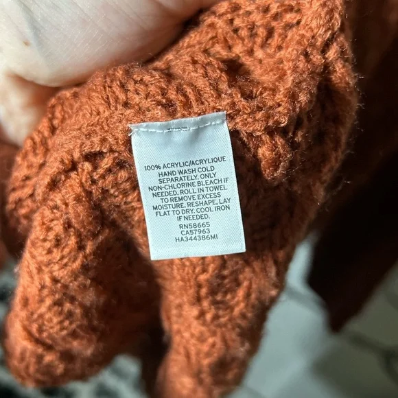 Halogen Cowl Neck Rust Sweater, Women’s XL, Long Sleeve with Tunic Length - Picture 4 of 5